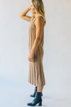 The Pomeroy Textured Midi Dress in Khaki