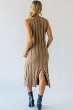 The Pomeroy Textured Midi Dress in Khaki