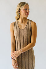 The Pomeroy Textured Midi Dress in Khaki