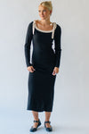 The Herrera Bow Detail Maxi Sweater Dress in Black