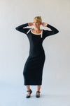 The Herrera Bow Detail Maxi Sweater Dress in Black