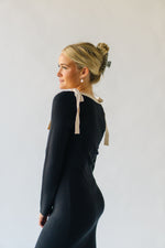 The Herrera Bow Detail Maxi Sweater Dress in Black