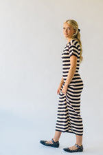 The Brenchley Striped Sweater Dress in Natural + Black