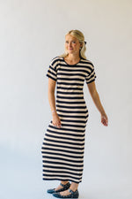 The Brenchley Striped Sweater Dress in Natural + Black