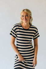 The Brenchley Striped Sweater Dress in Natural + Black