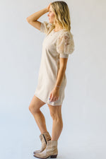 The Hinkle Mesh Detail Sweater Dress in Natural