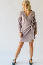 The Plumley Wrap Sweater Dress in Taupe