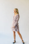 The Plumley Wrap Sweater Dress in Taupe