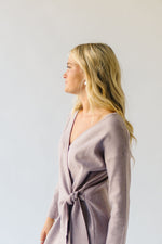 The Plumley Wrap Sweater Dress in Taupe