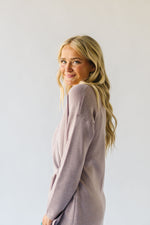 The Plumley Wrap Sweater Dress in Taupe