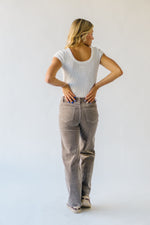 The Ragaller High Rise Wide Leg Jean in Light Grey