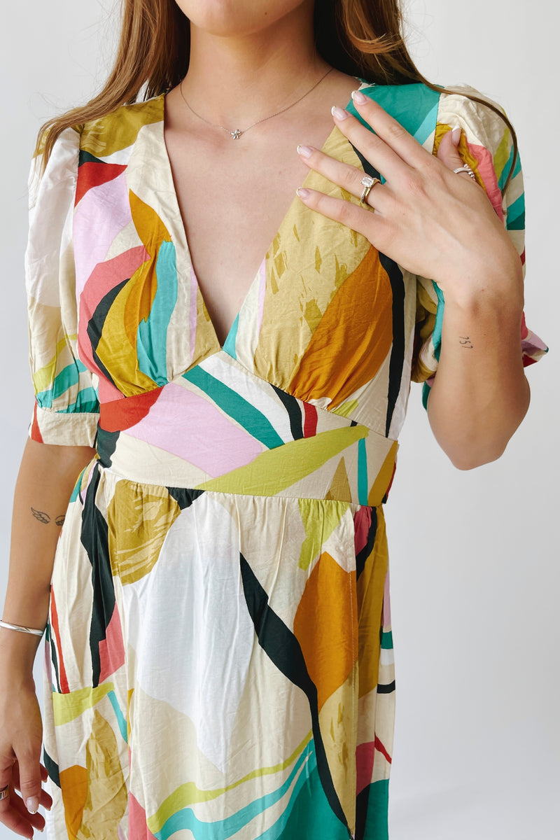 The Mandy Floral Maxi Dress in Cream Multi