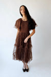 The Mazie Smocked Bodice Midi Dress in Brown