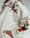 The Skilton Embroidered Denim Jacket in Cream
