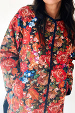 The Janice Quilted Jacket in Navy Floral