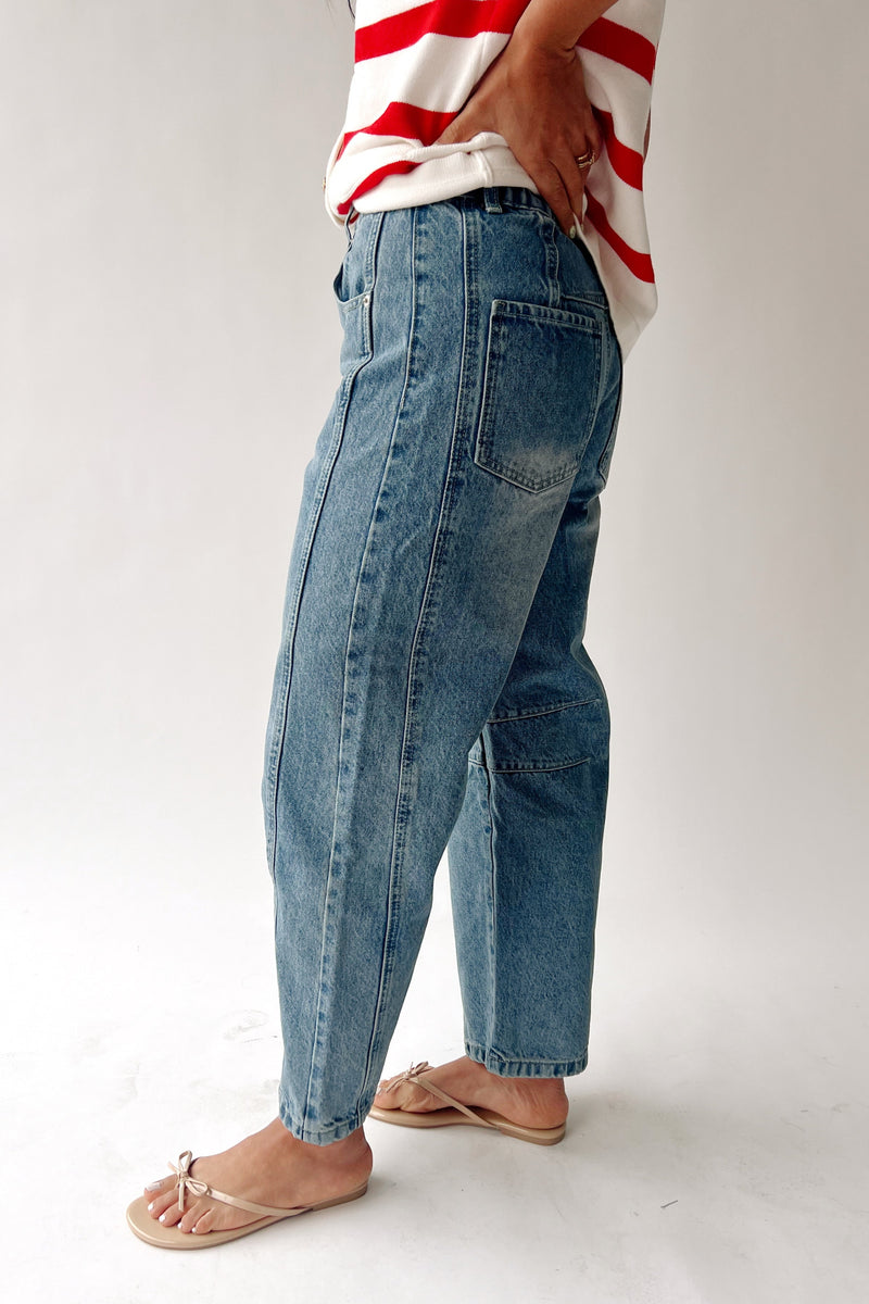 The Annie Slouchy Barrel Jean in Light Denim
