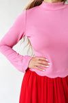 The Zenie Colorblock Maxi Dress in Pink + Red
