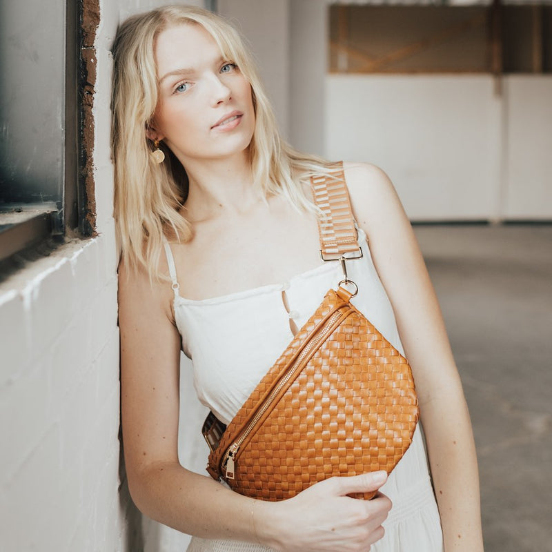 The Westlyn Woven Bag in Brown