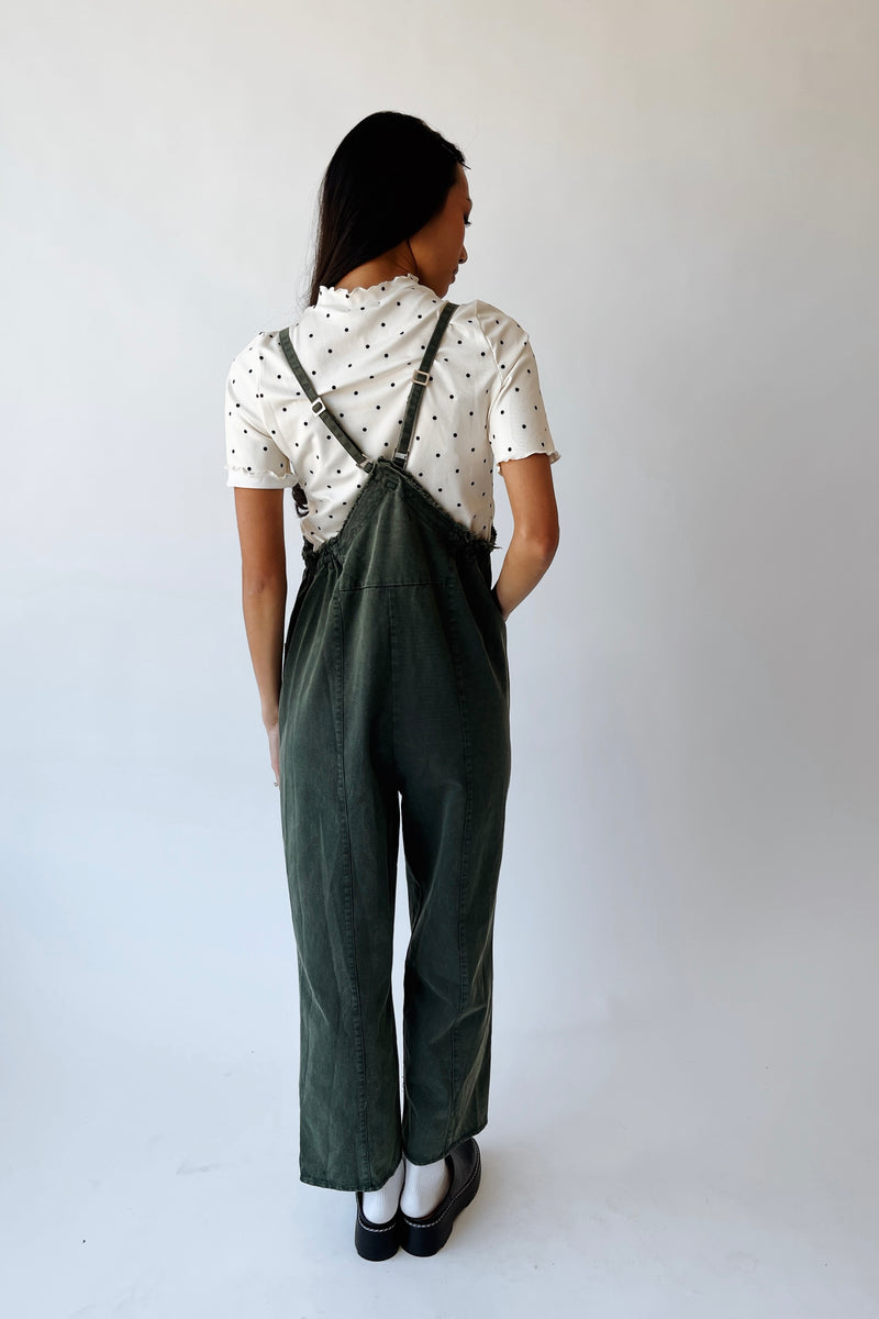 The Gianna Woven Overall in Hunter Green