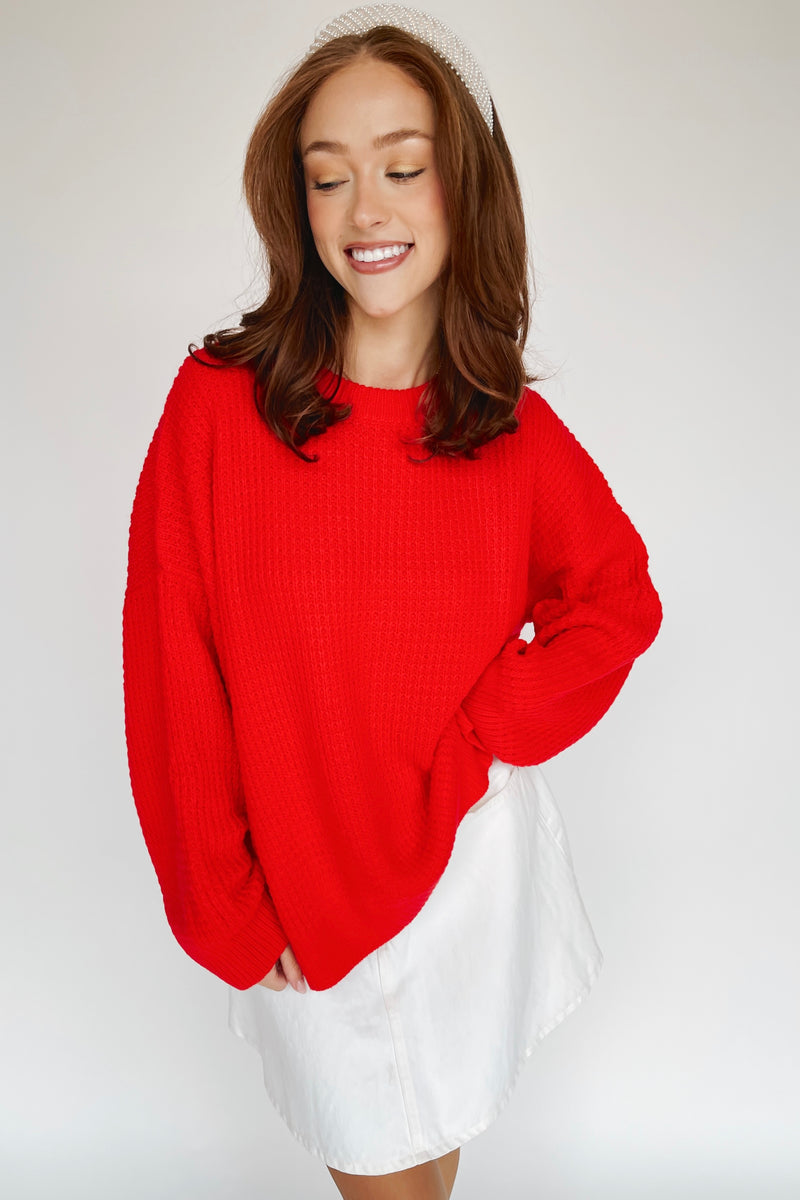 The Lauridson Crew Neck Sweater in Red