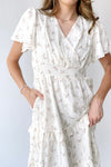 The Jessa Floral Midi Dress in Tea Party Pink