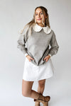The Rozendal Ruffle Collared Sweater in Heather Grey