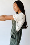 The Gianna Woven Overall in Hunter Green