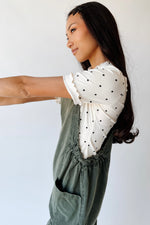 The Gianna Woven Overall in Hunter Green