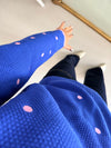 The Luxie Polka Dot Contrast Sweater in Cobalt