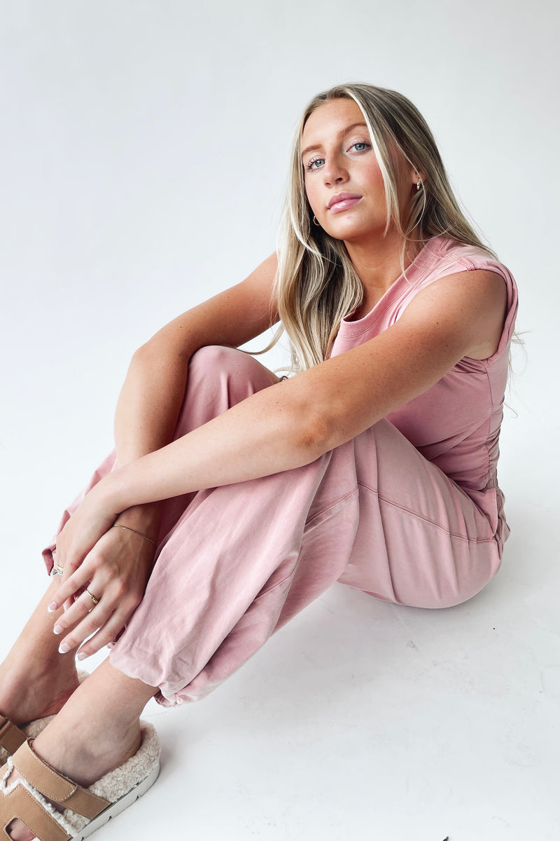 The Hendrix Mineral Washed Tee in Dusty Rose