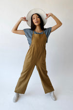 The Gianna Woven Overall in Olive
