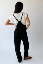 The Gianna Woven Overall in Black