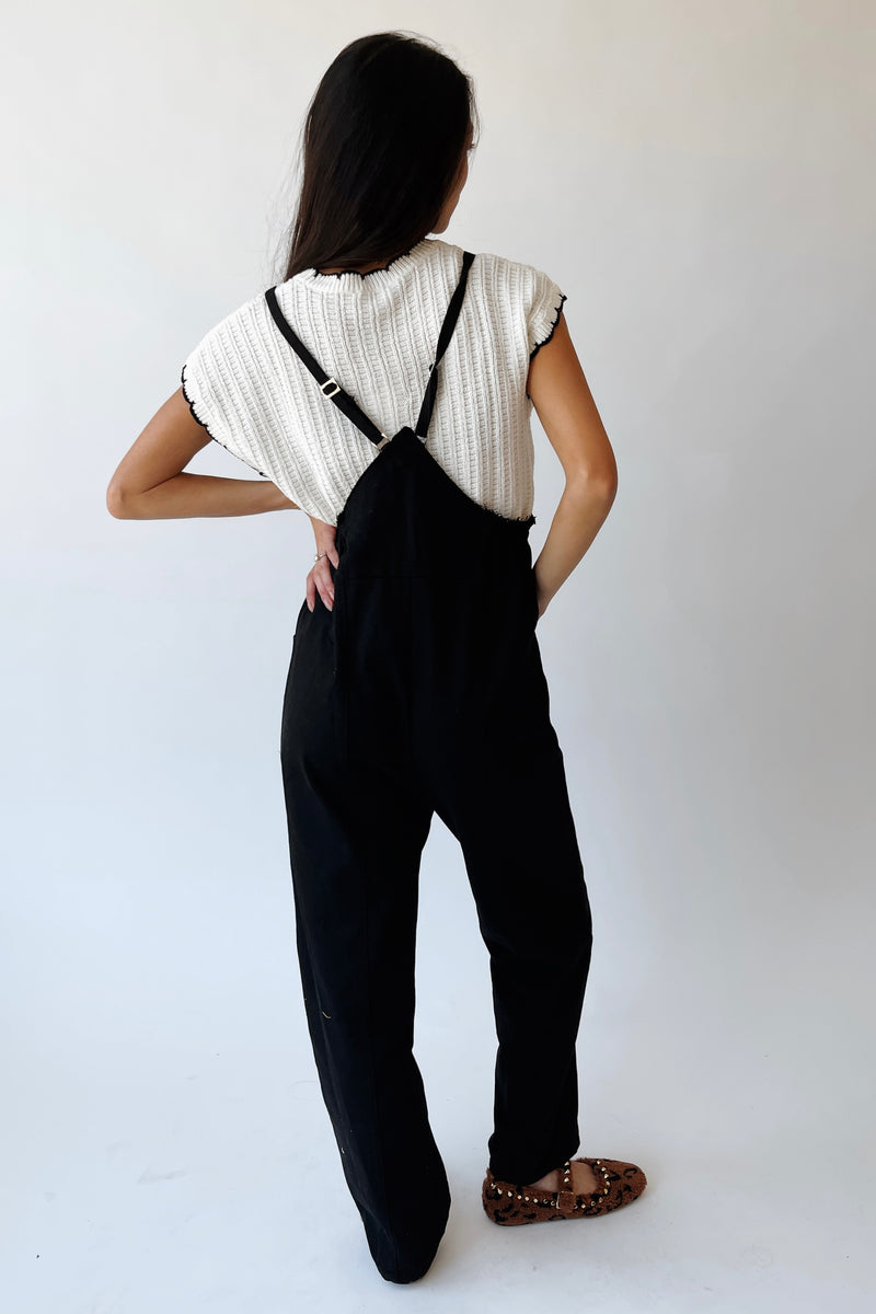 The Gianna Woven Overall in Black