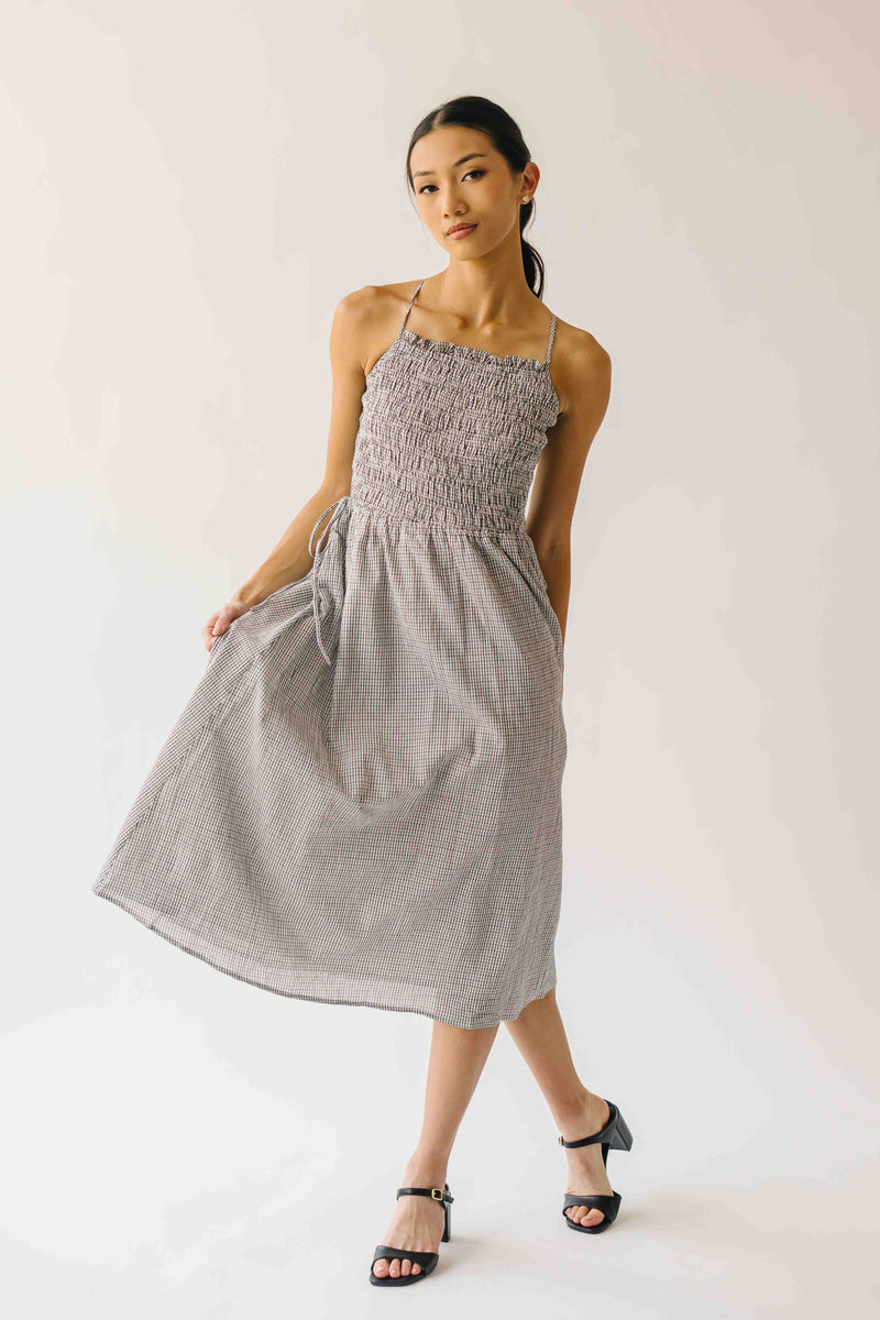 The Townes Gingham Tank Dress in White + Black