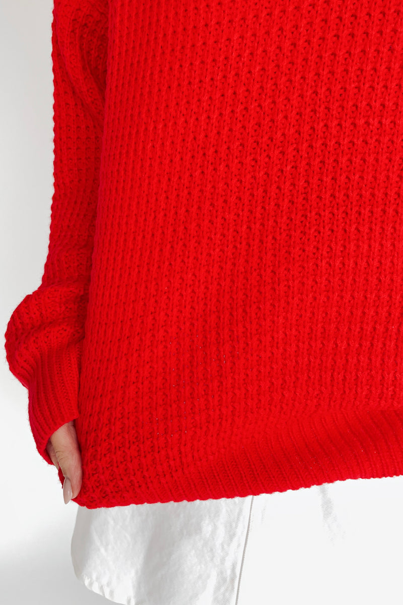 The Lauridson Crew Neck Sweater in Red