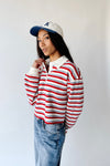The Garrett Rugby Tee in Red Stripe