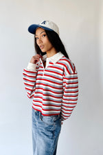 The Garrett Rugby Tee in Red Stripe