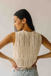The Darla Crochet Vest in Cream