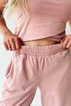 The Hintze Mineral Washed Jogger in Dusty Rose