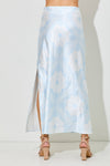 The Jennika Bandana Print Satin Skirt in Light Blue