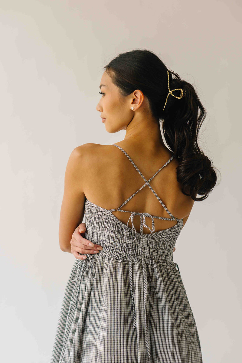 The Townes Gingham Tank Dress in White + Black
