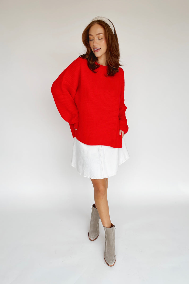 The Lauridson Crew Neck Sweater in Red