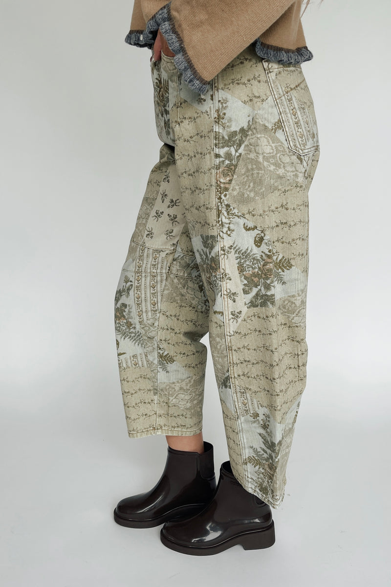 The Runion Printed Barrel Pant in Multi