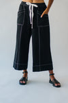 The Suria Drawstring Wide Leg Pant in Black