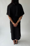 The Andra Tie Detail Midi Dress in Black