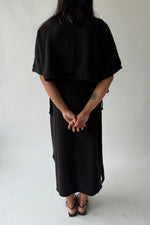 The Andra Tie Detail Midi Dress in Black