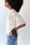 The Franta Gauze Textured Blouse in Ivory + Floral