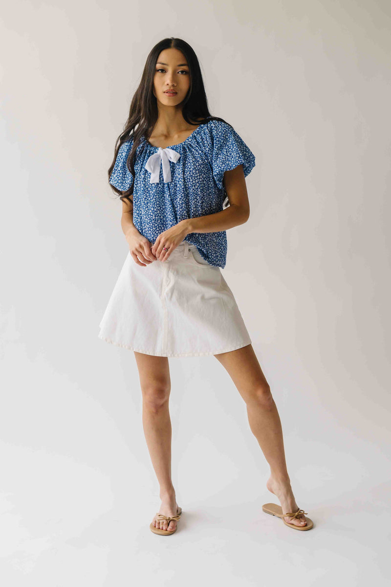 The Cosette Ditsy Floral Blouse in Navy