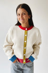 The Kersti Color Block Cardigan in Cream