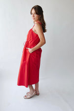 The Isadora Tank Midi Dress in Red